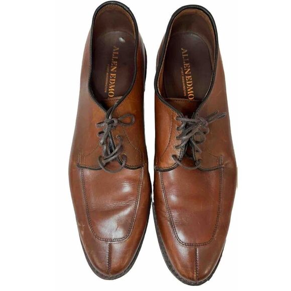 Allen Edmonds Port Washington Delray Brown Split Toe Blucher Dress Shoe Sz 10B - Picture 2 of 10